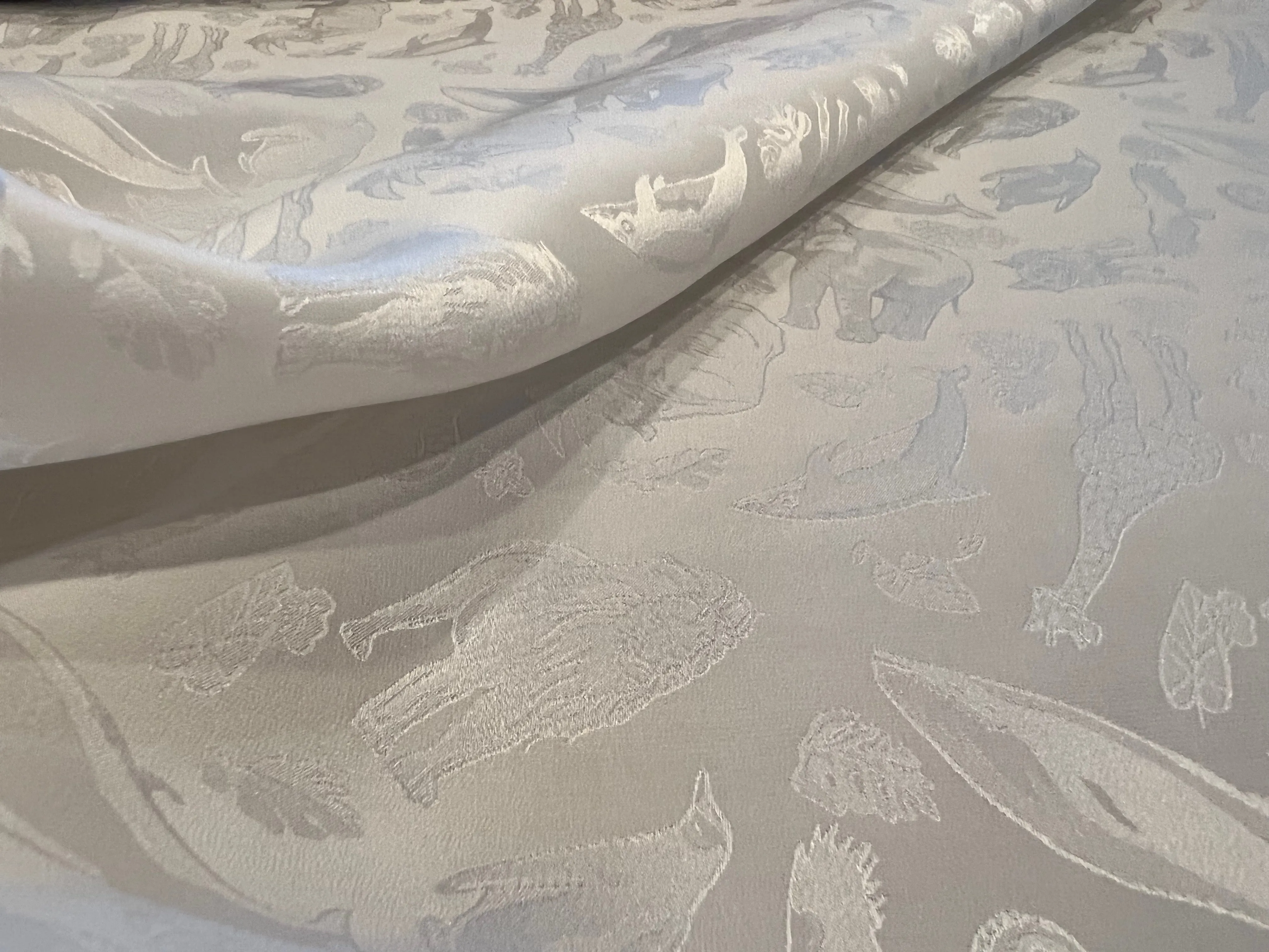 #1249 Animal Jacquard 100% Silk Crepe de Chine Remnant