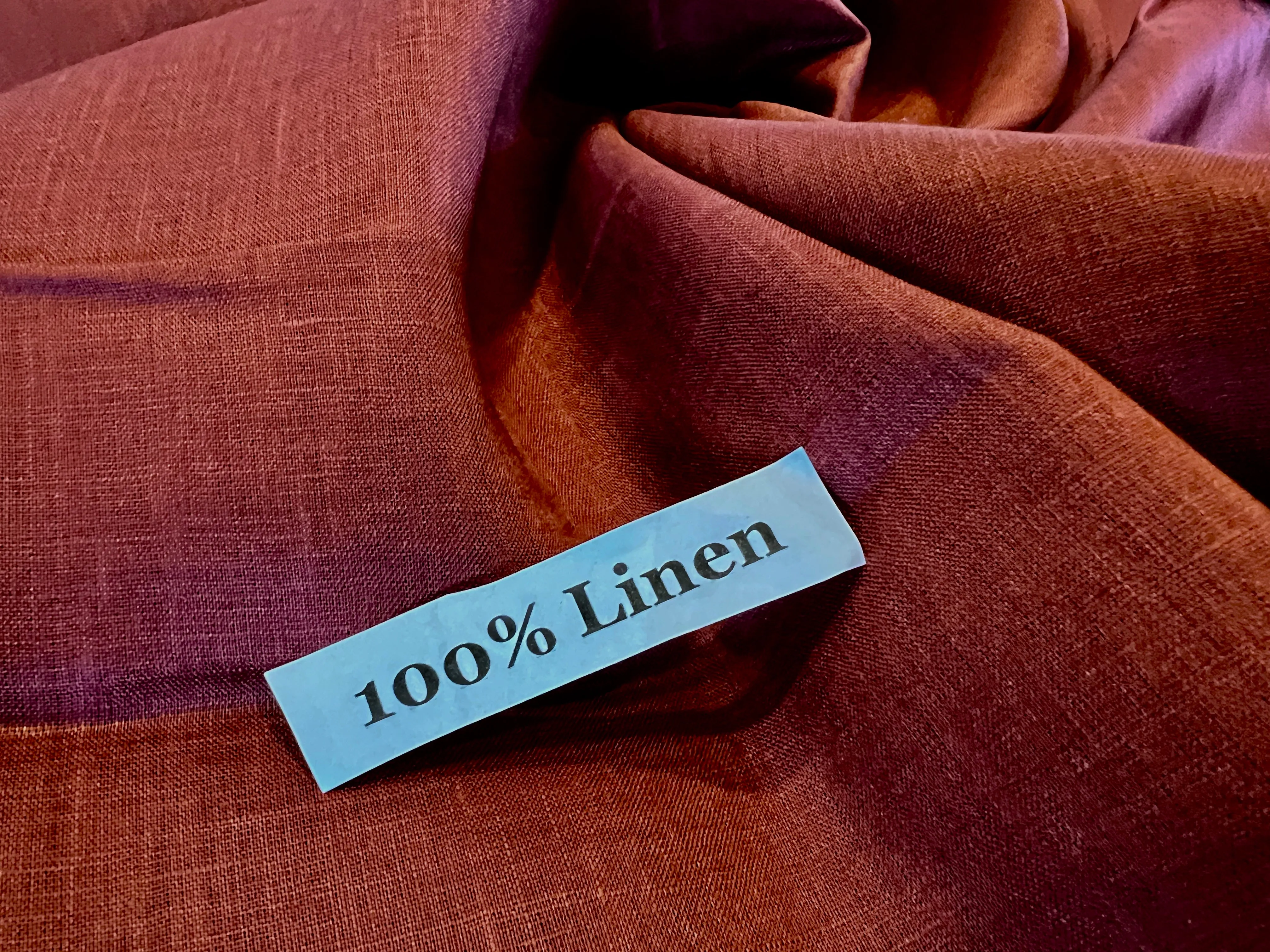 #1366 Burnt Cinnamon 100% Handkerchief Linen Remnant