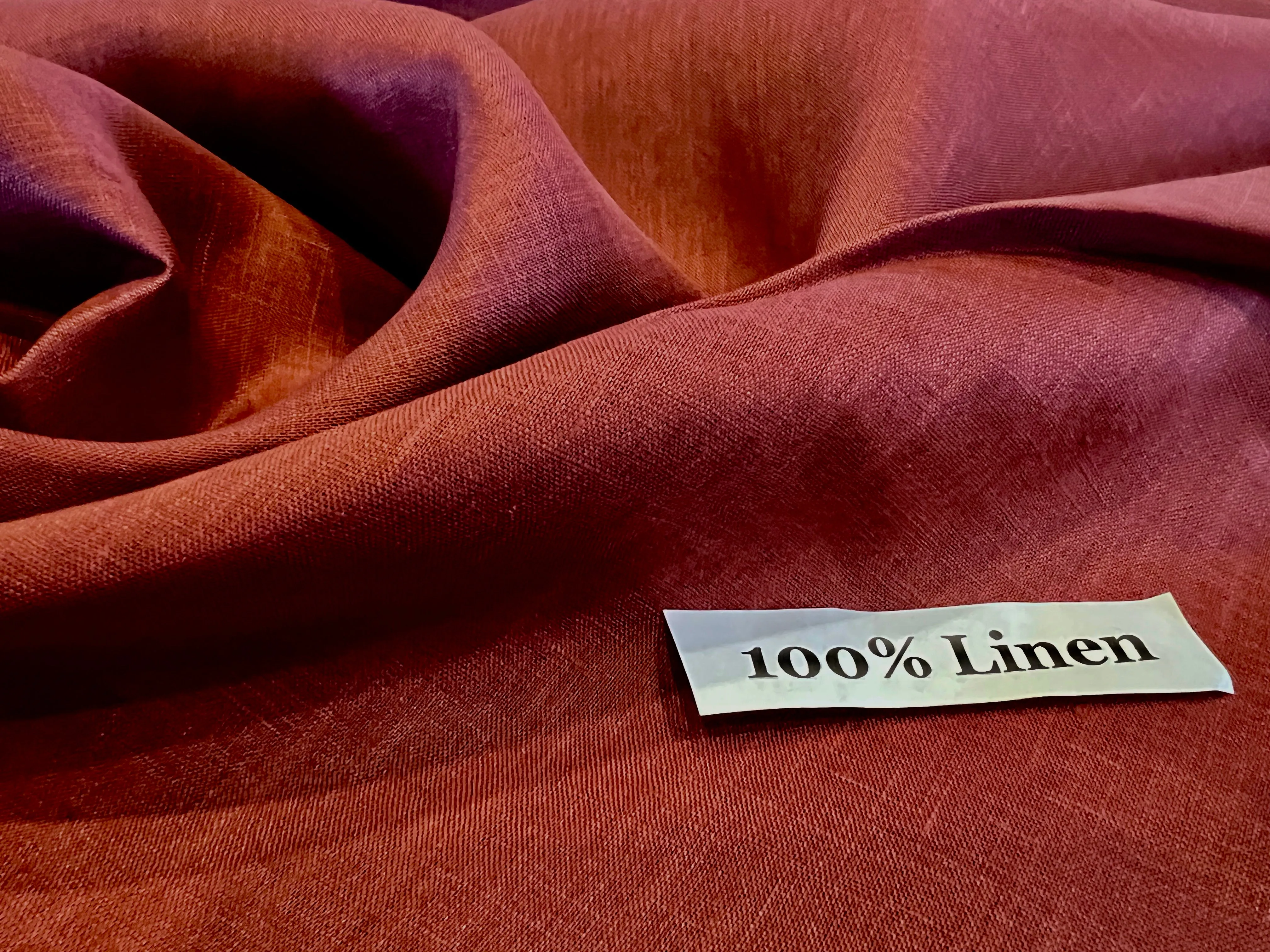 #1366 Burnt Cinnamon 100% Handkerchief Linen Remnant
