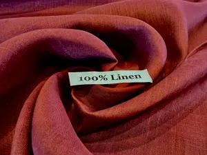 #1366 Burnt Cinnamon 100% Handkerchief Linen Remnant