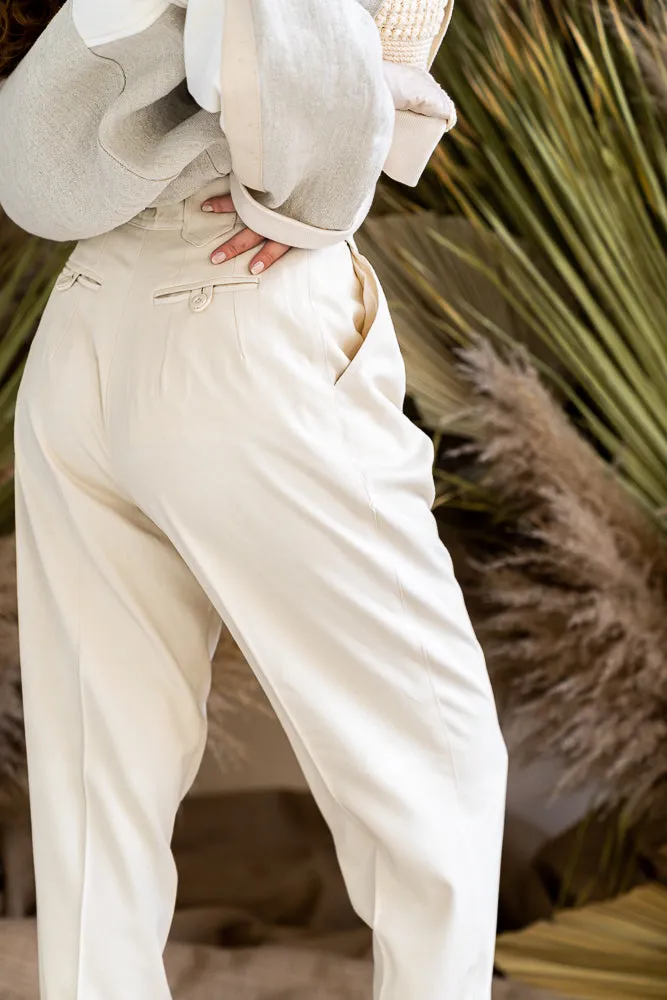 61-3 ESTATE Very loose business pants with welt pockets