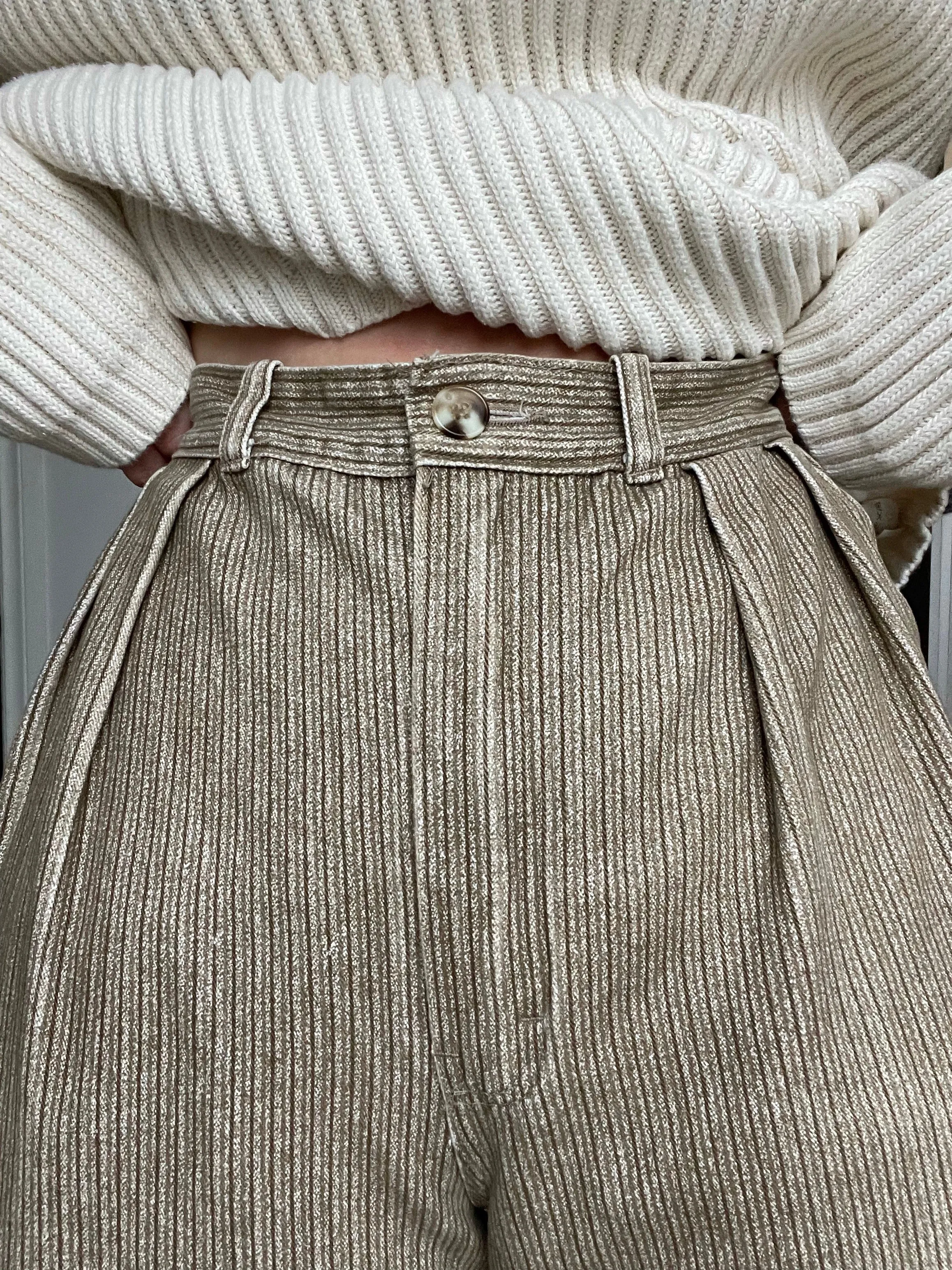 90s Flattering Warm Toned Trousers - 29