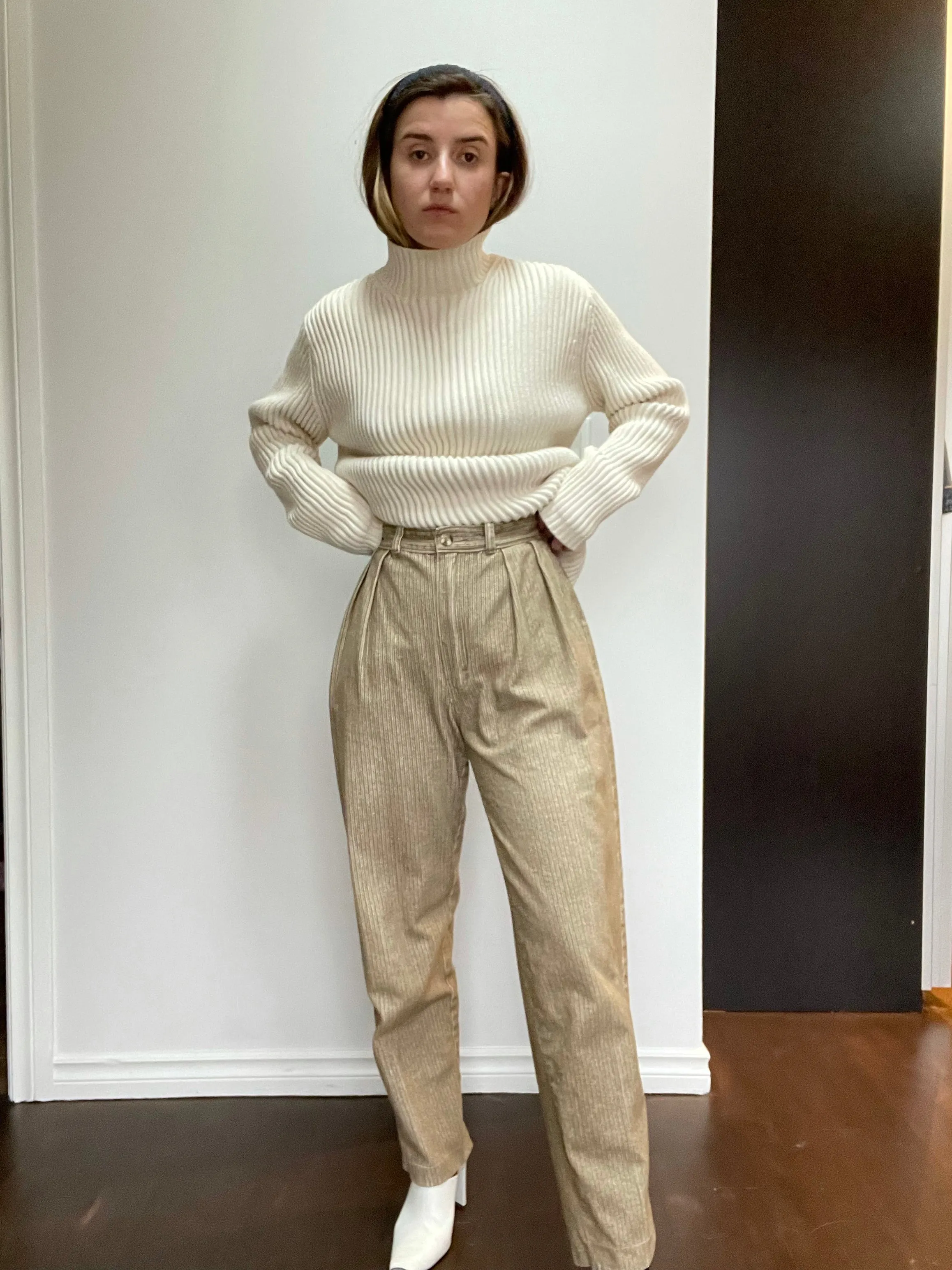 90s Flattering Warm Toned Trousers - 29