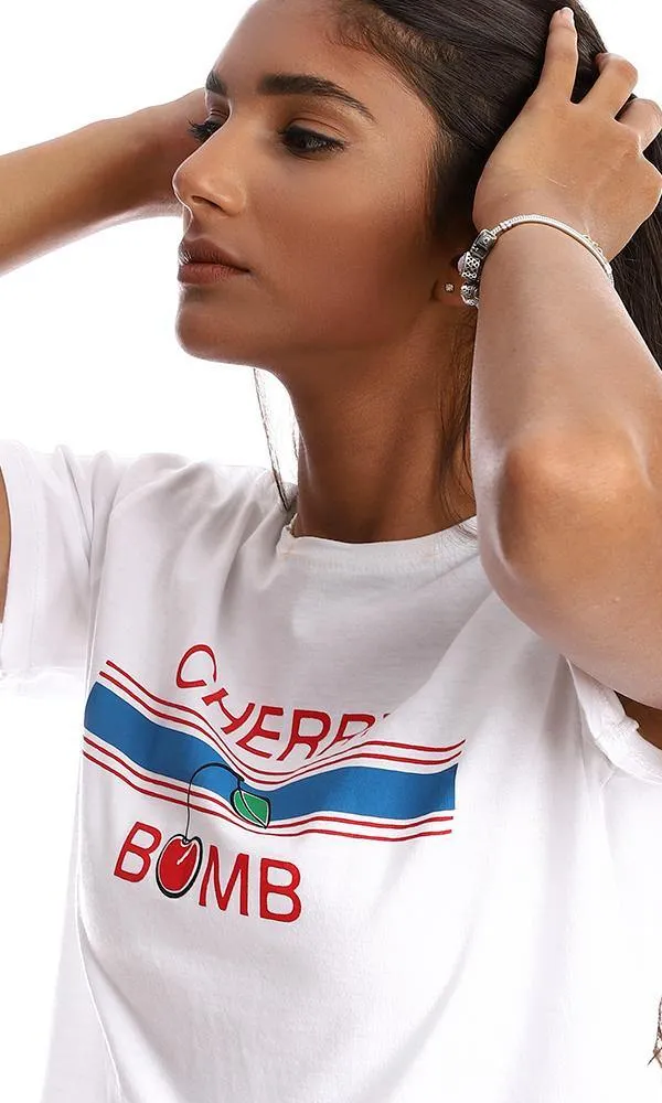 95314 "Cherry Bomb" White Short Sleeves Tee