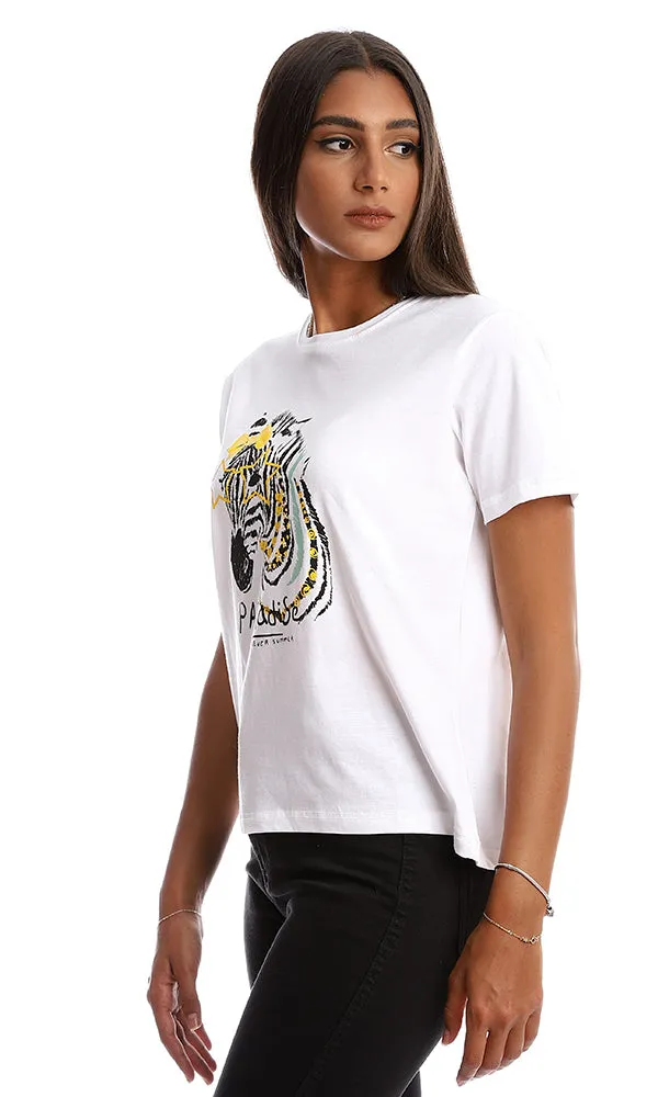 95317 Off-White Printed "Zebra" Slip On Crew Neck Tee