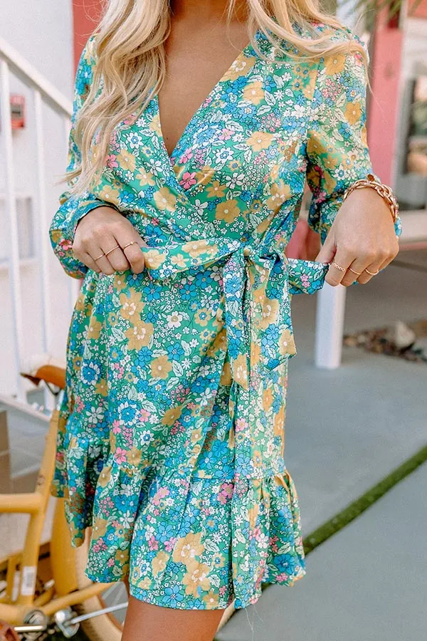 Affectionate Feeling Floral Wrap Dress