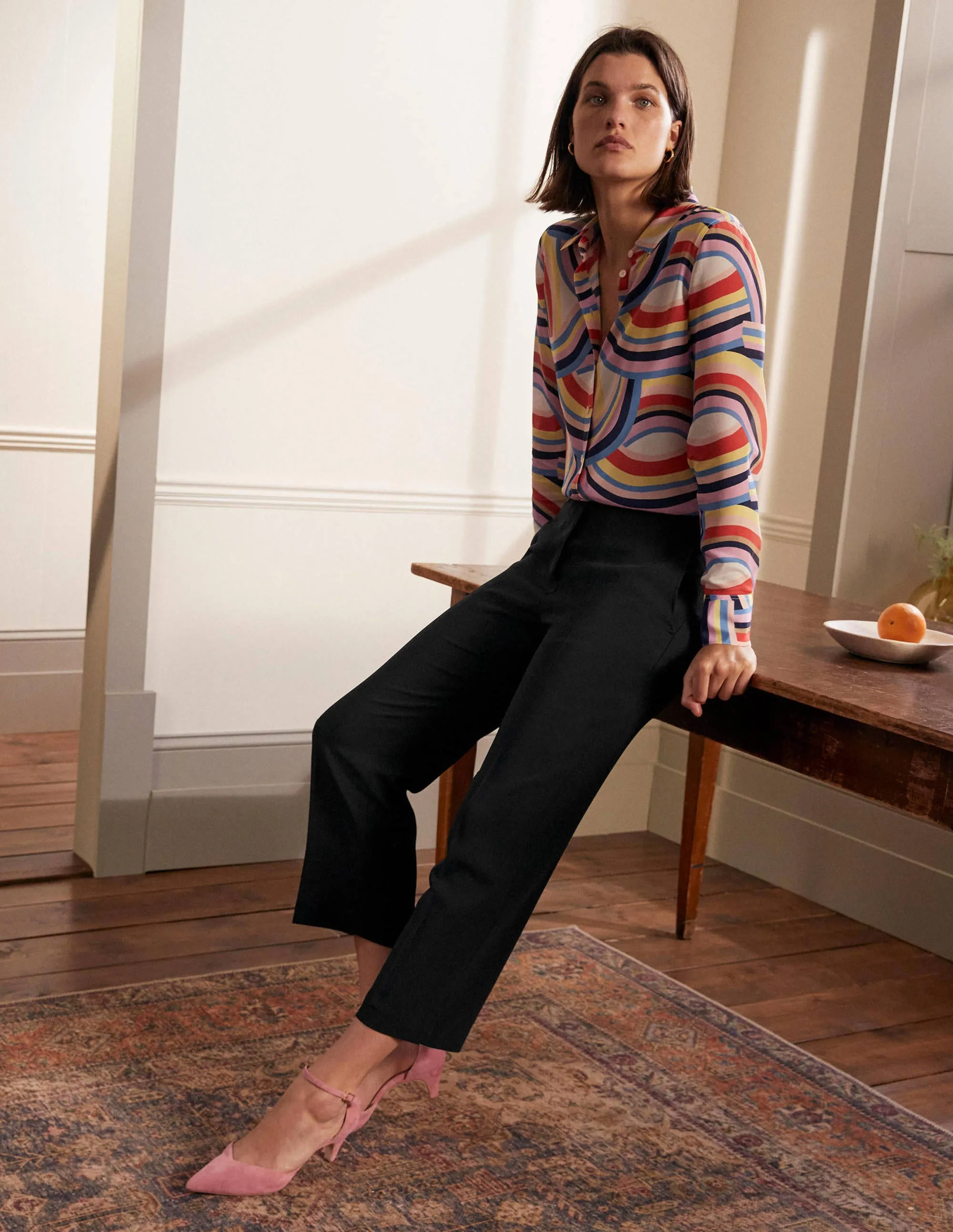 Albemarle Cropped Trousers-Black