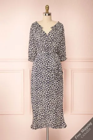 Amaya | Floral Faux-Wrap Dress