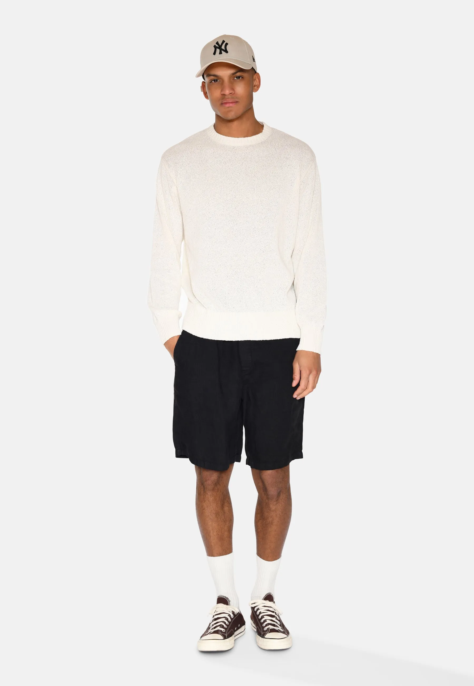 Atlas linen shorts 4115 - Caviar