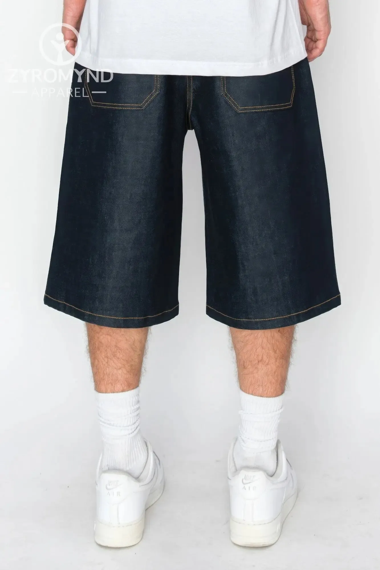 Baggy Fit Raw Denim Shorts