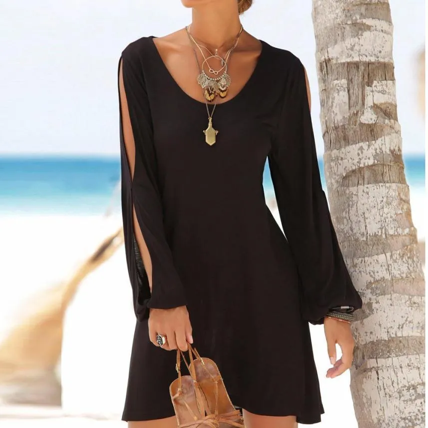 Beach Style Casual O-Neck Dress