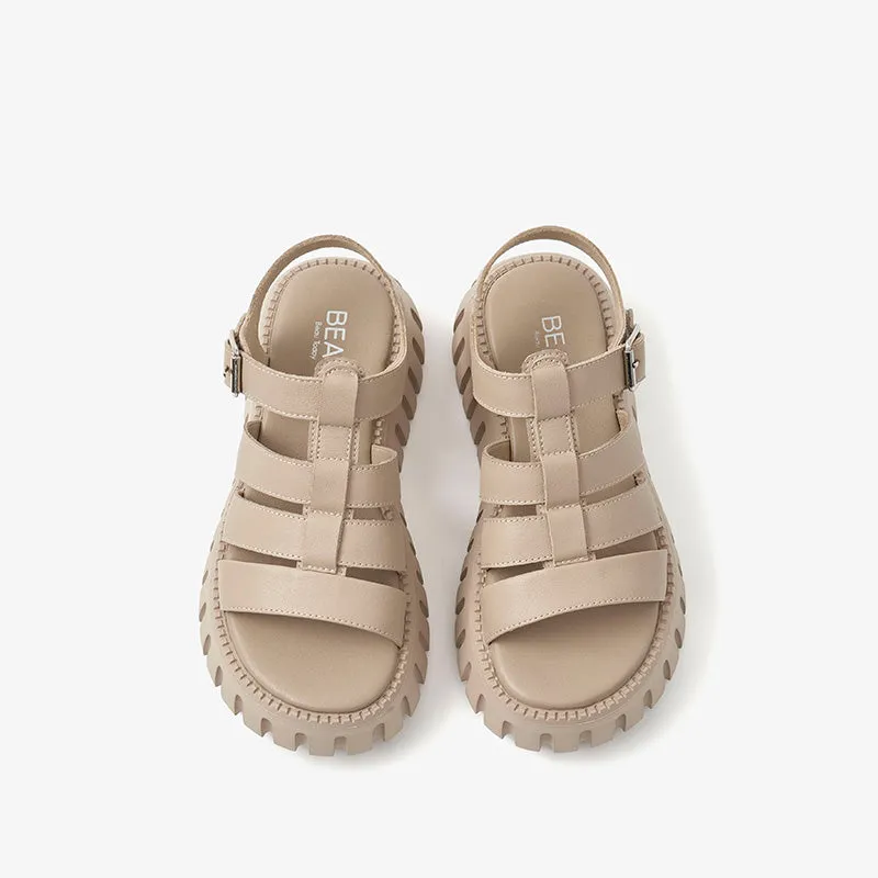 BeauToday Tonal Chunky Gladiator Sandals for Women