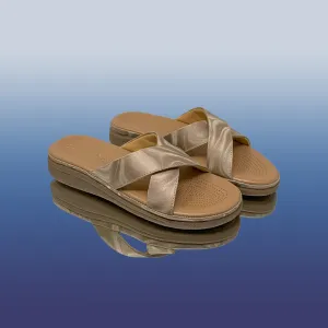 Beige Cross Strap Sandals