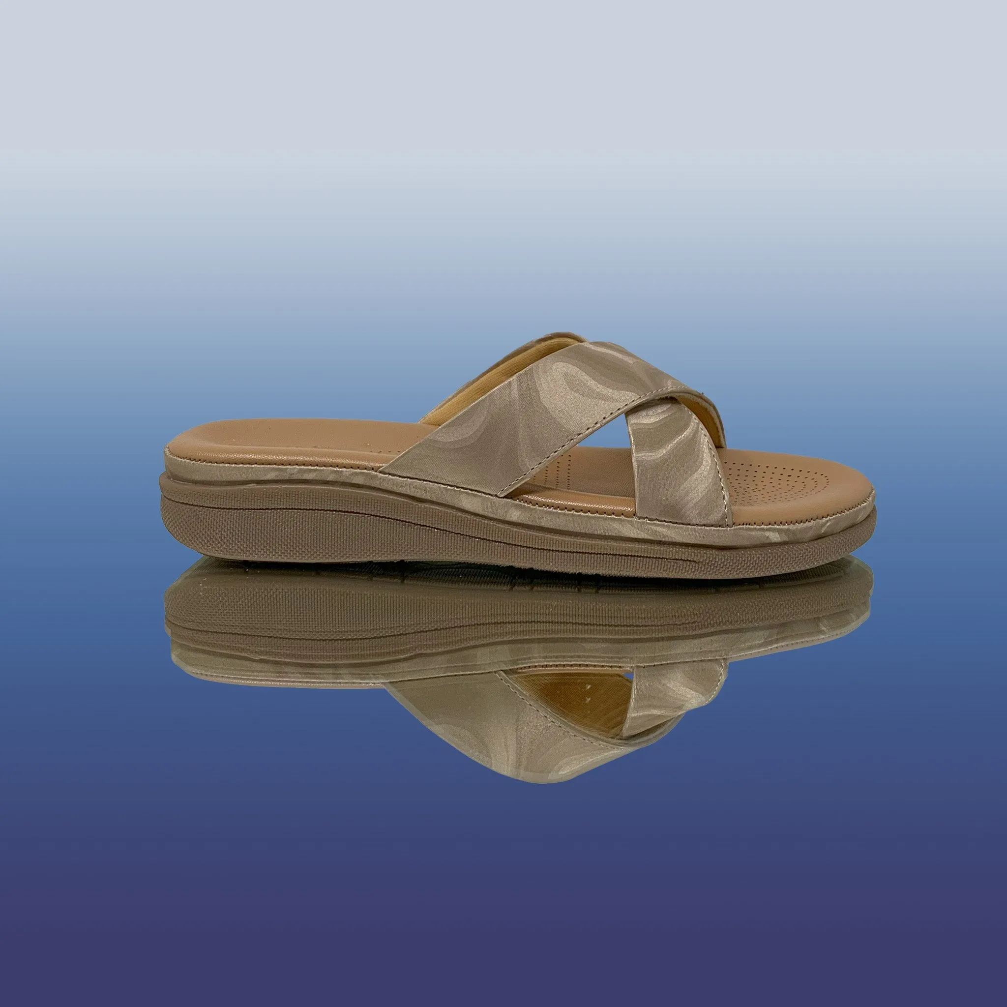 Beige Cross Strap Sandals