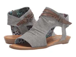 Blowfish Blumoon Open Toe Buckle Closure Sandal Gry Smokey Twill/Stl GryDye