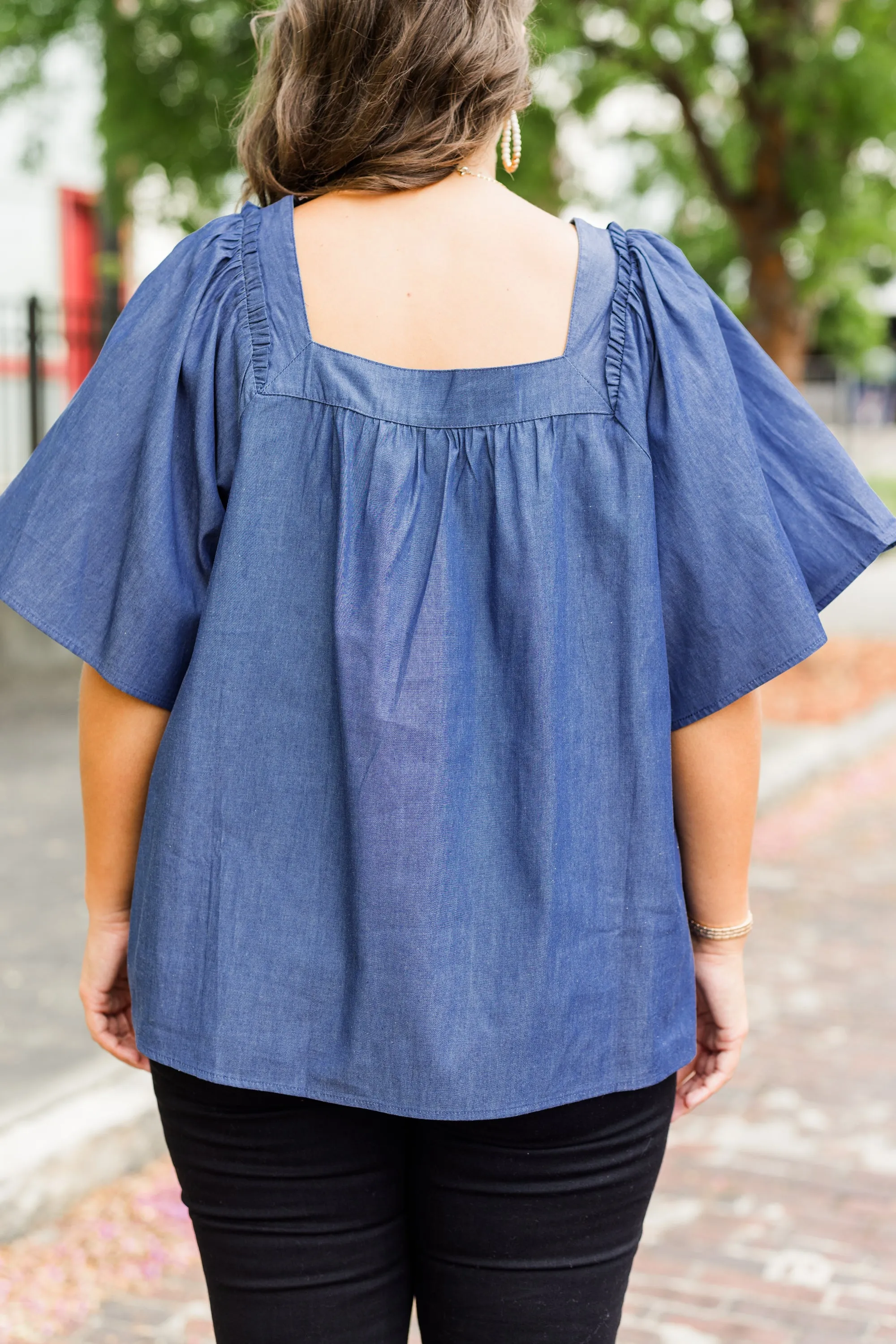 Blue Jean Babe Top, Medium Wash