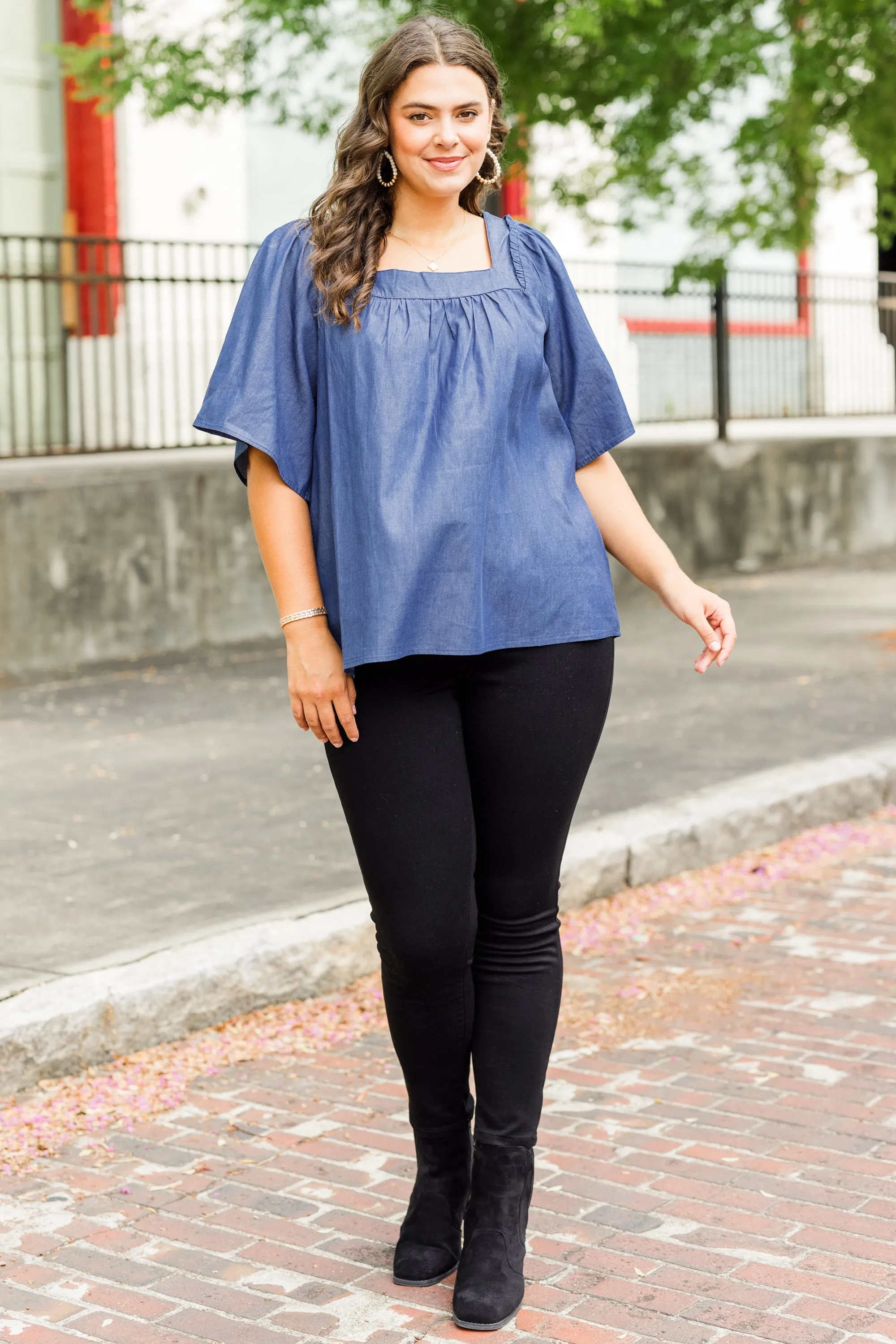 Blue Jean Babe Top, Medium Wash