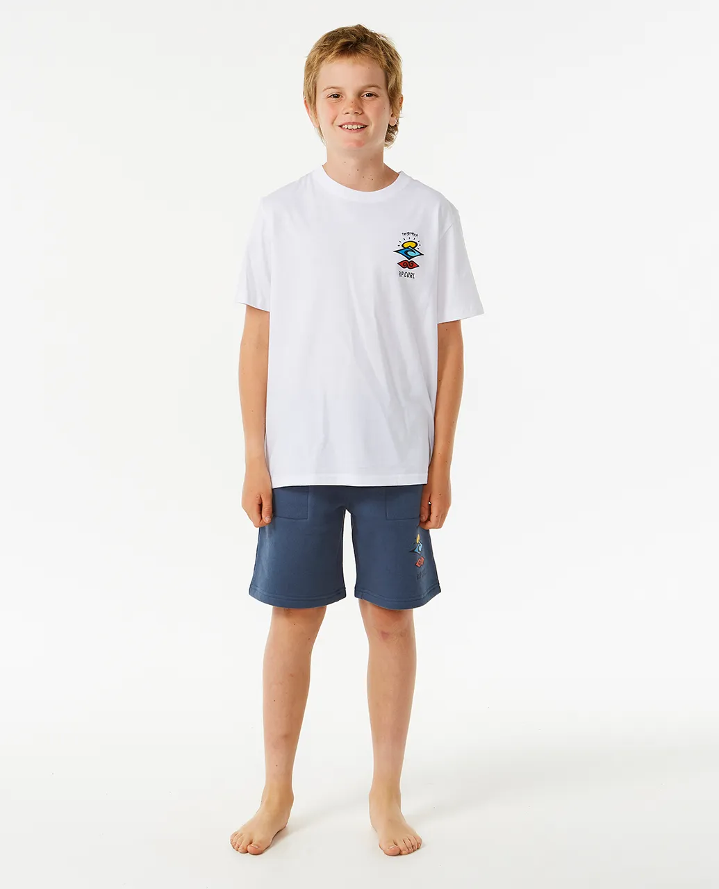 Boys Search Icon Fleece Shorts in Vintage Navy