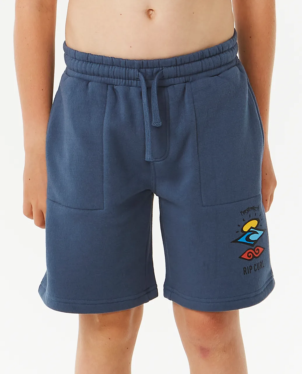 Boys Search Icon Fleece Shorts in Vintage Navy