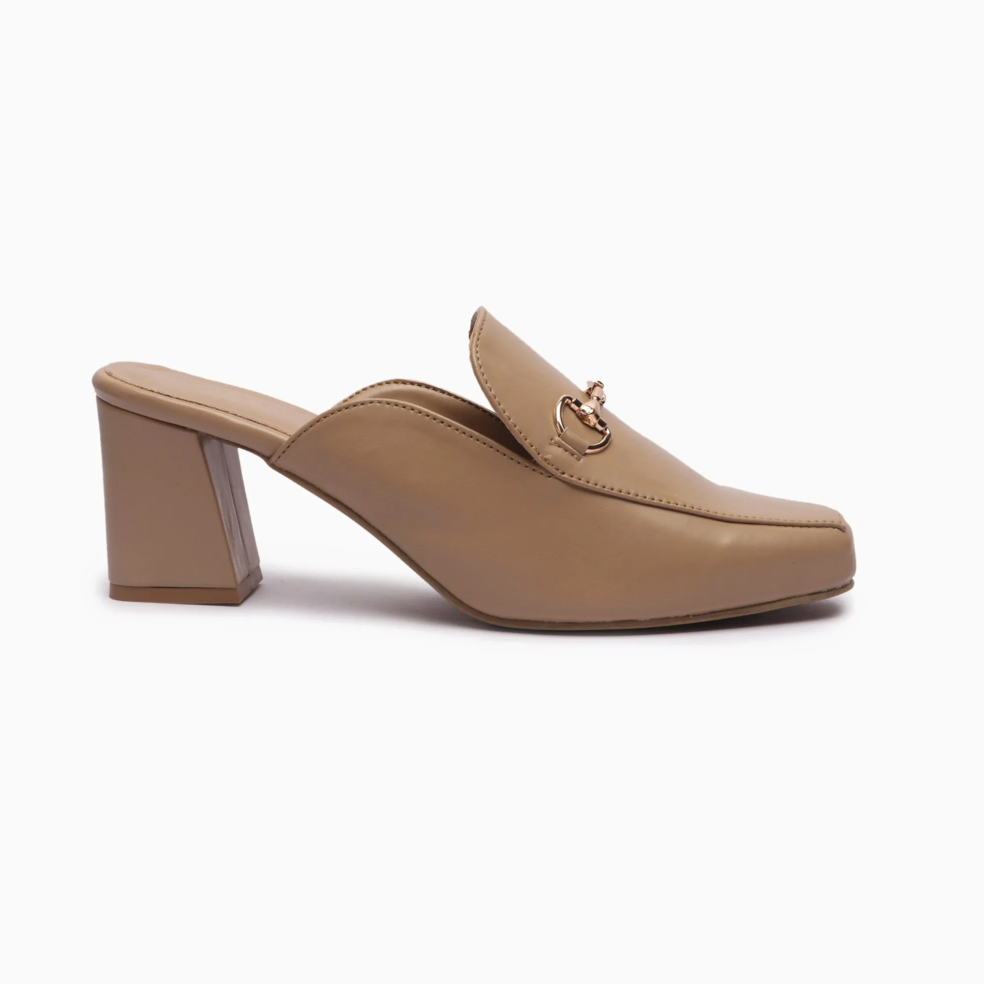 Buckle Detail Heeled Mules