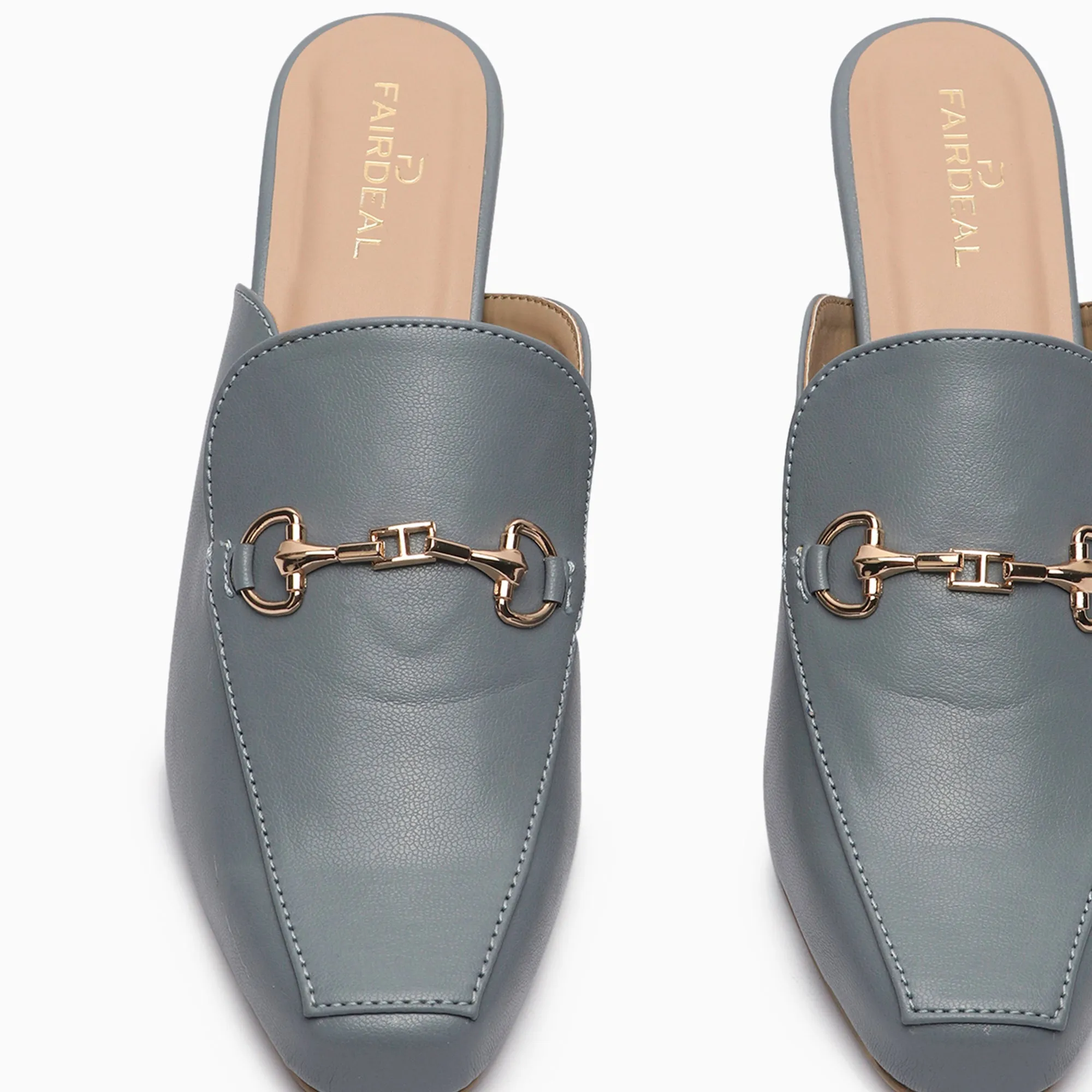 Buckle Detail Heeled Mules
