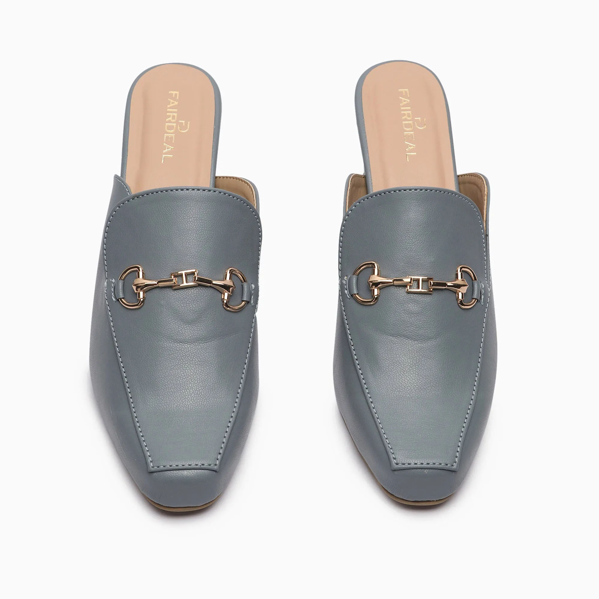 Buckle Detail Heeled Mules
