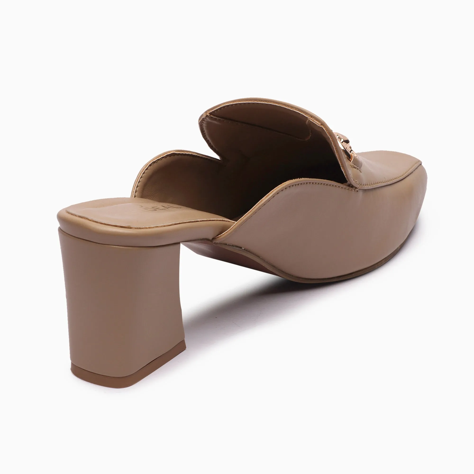 Buckle Detail Heeled Mules