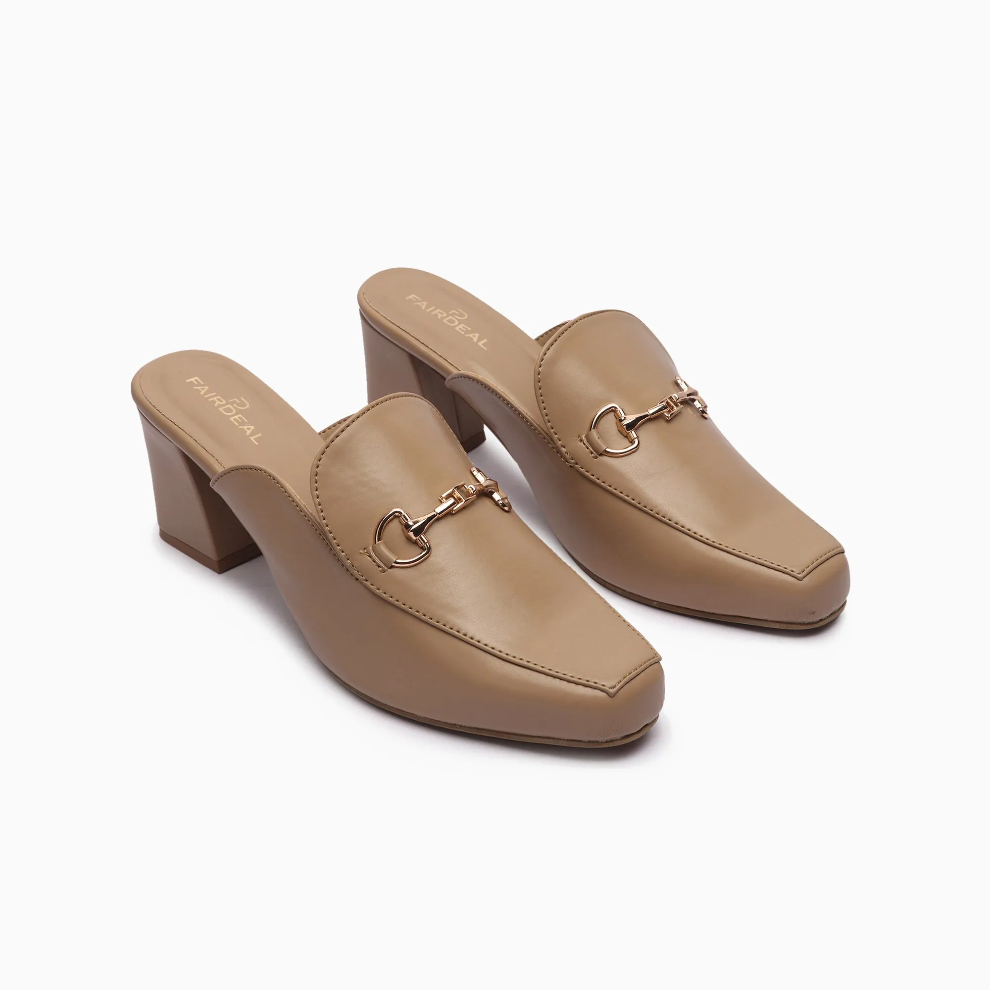 Buckle Detail Heeled Mules