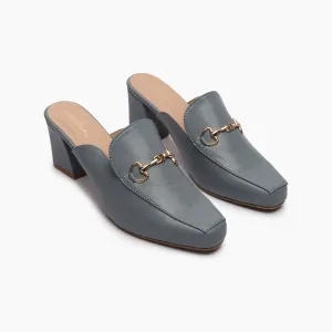 Buckle Detail Heeled Mules