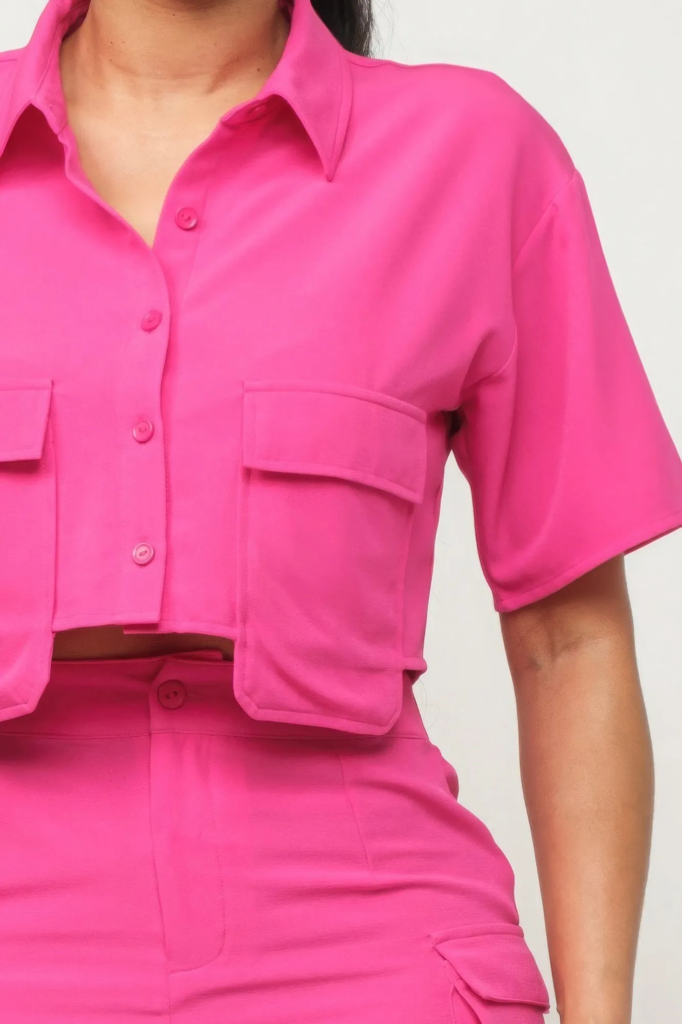CARGO Pocket Top And Shorts Set (4 Colors)