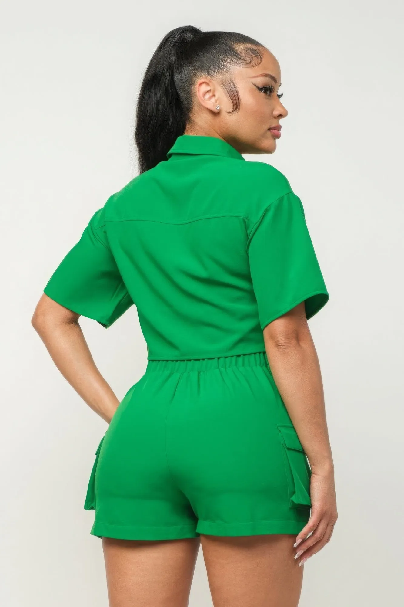CARGO Pocket Top And Shorts Set (4 Colors)