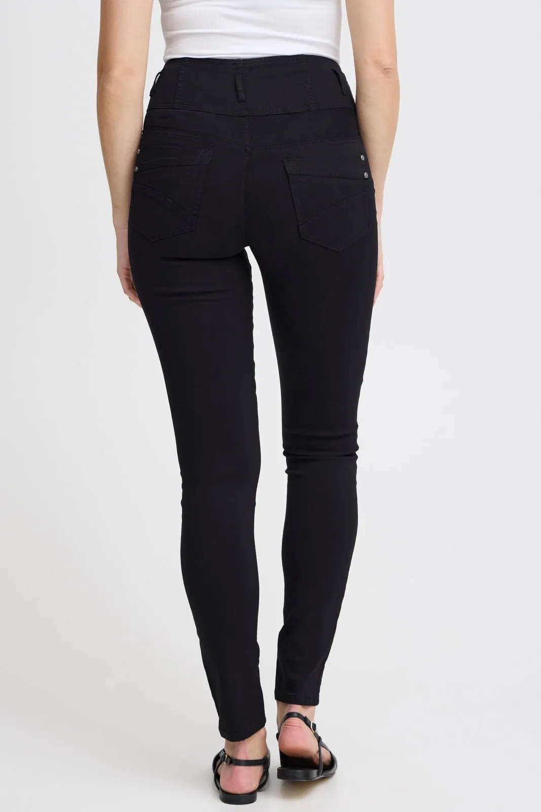 Casual High Waist Trousers - Black