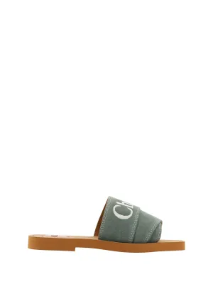 Chloé Elegant Forest  Cotton Women's Slides