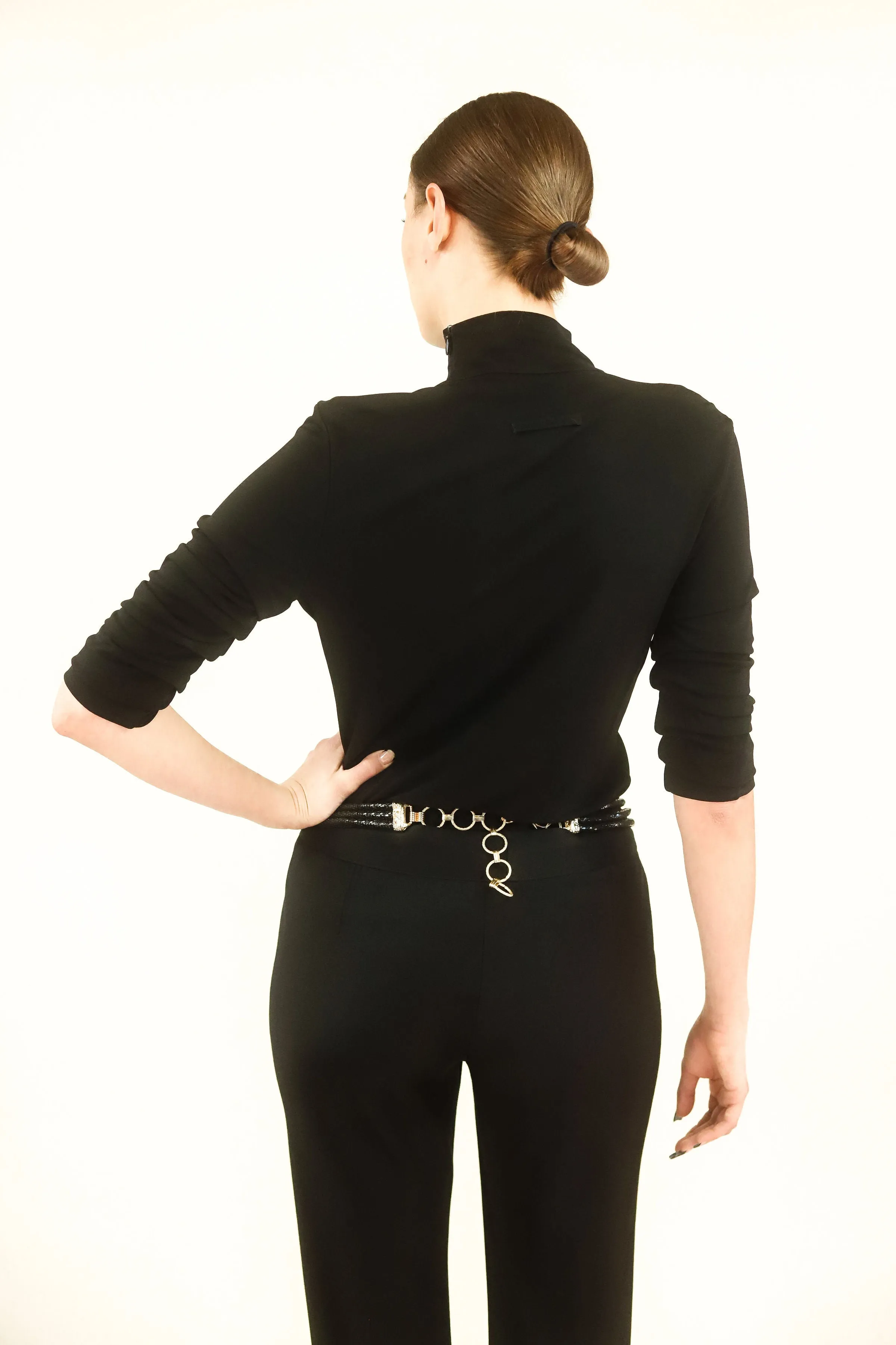 Christian LaCroix Black Bell Bottom Pants