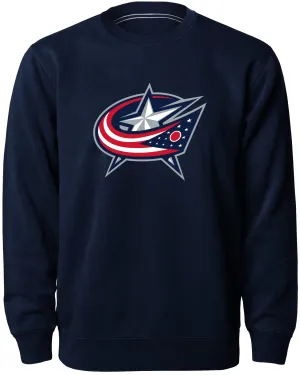 Columbus Blue Jackets NHL Bulletin Men's Navy Twill Logo Express Crew Sweater