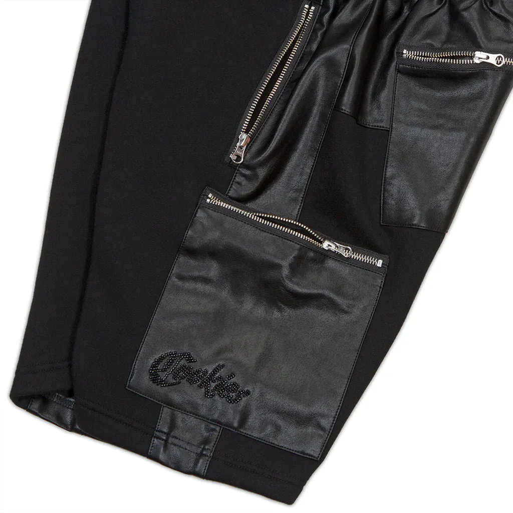 Cookies Caviar Fleece Zipper Black Shorts