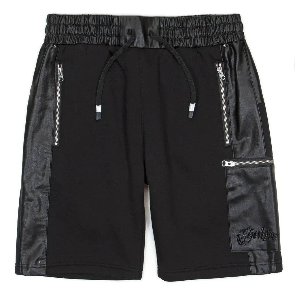 Cookies Caviar Fleece Zipper Black Shorts