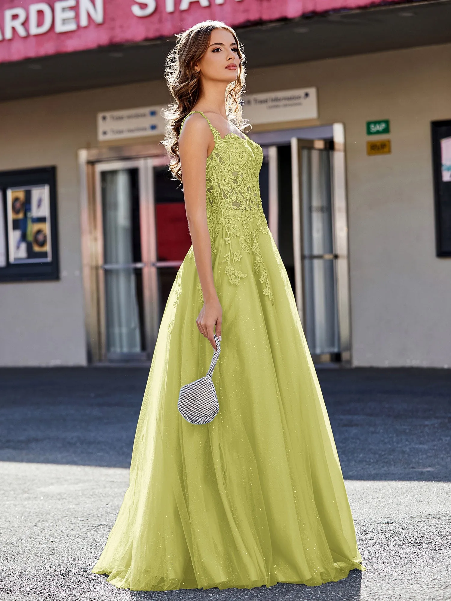 Corset Bodice A Line Tulle Gown Clover