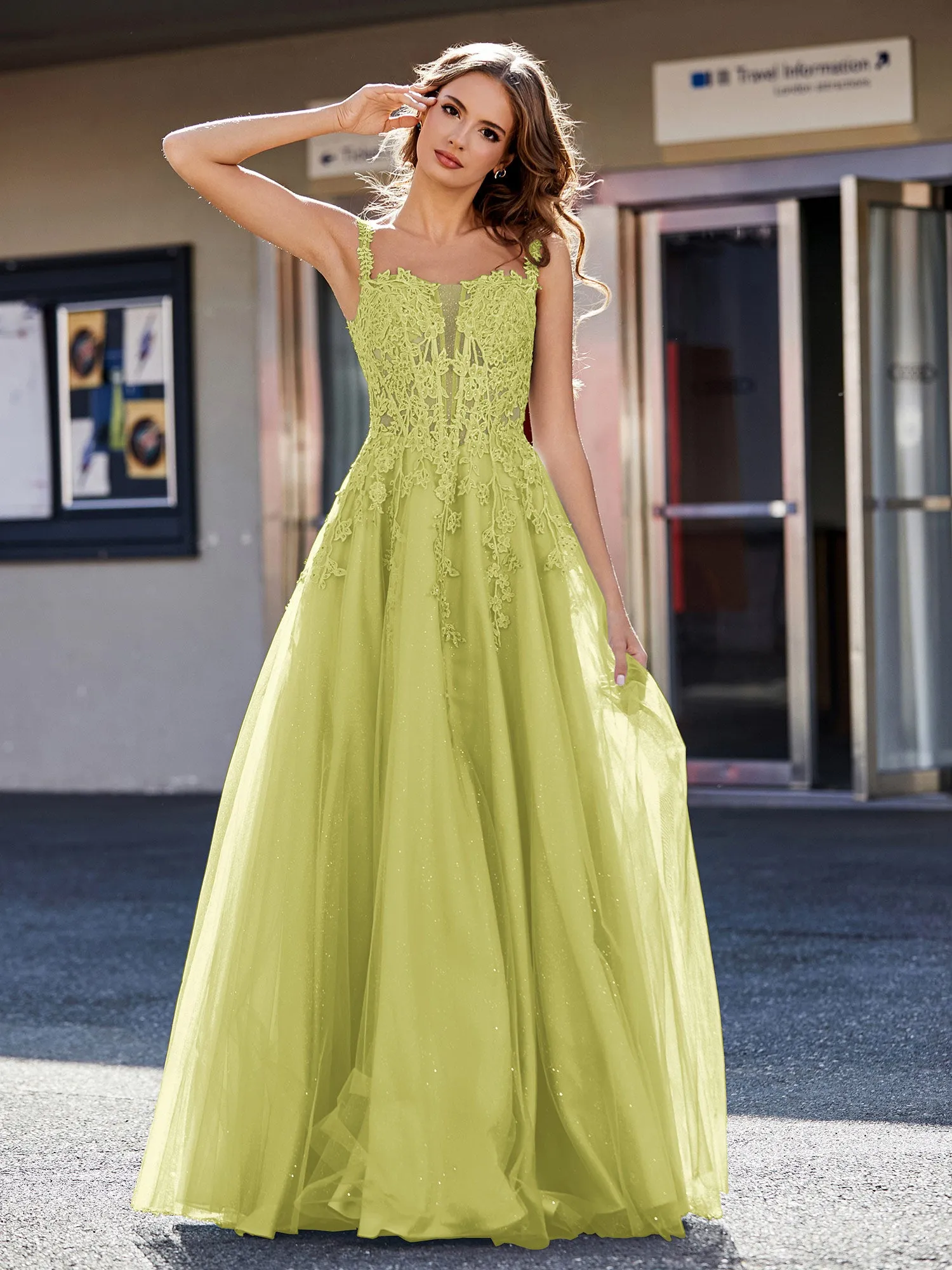 Corset Bodice A Line Tulle Gown Clover