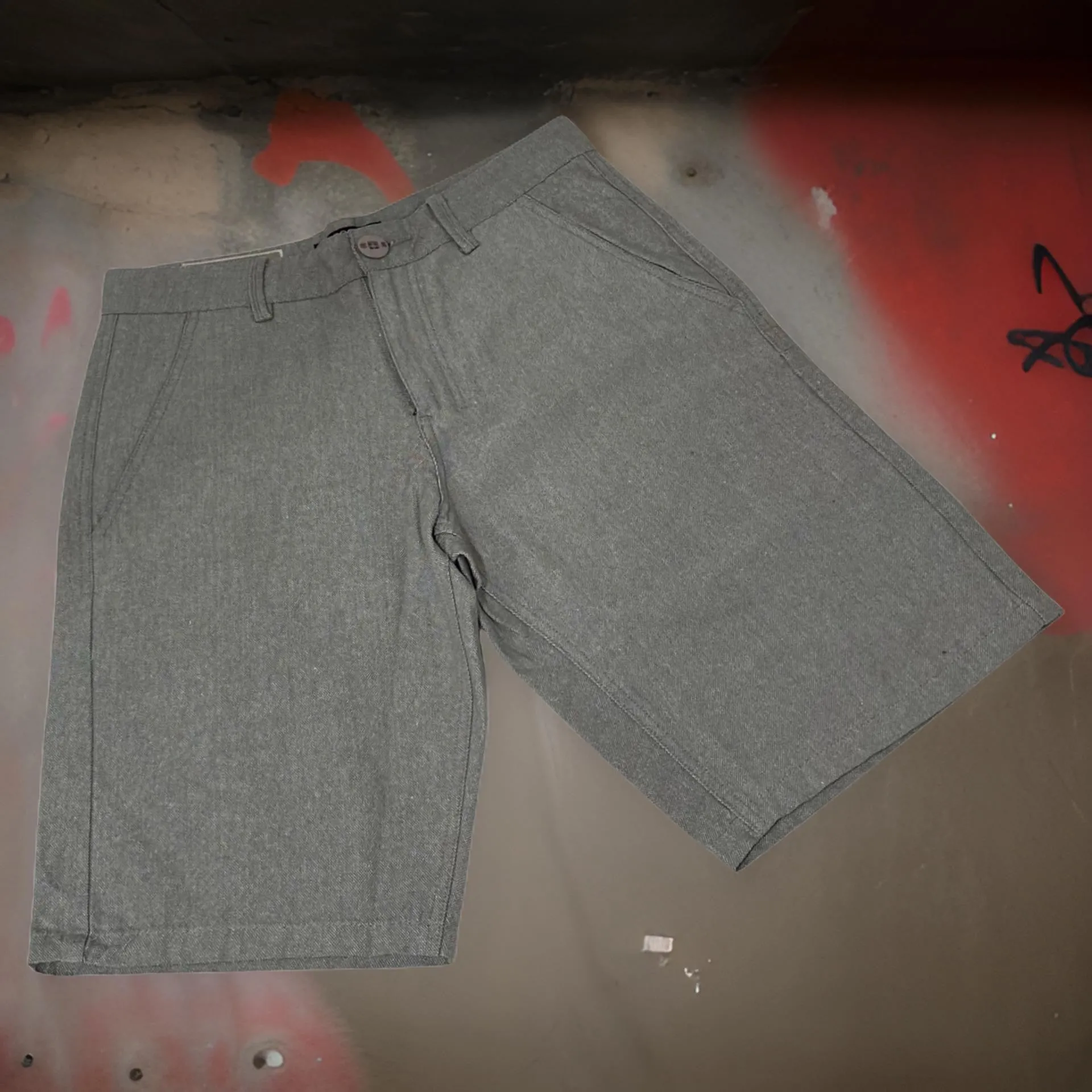 *CROOKS & CASTLES* (GREY) DENIM SHORTS FOR MEN (WAIST 28”)