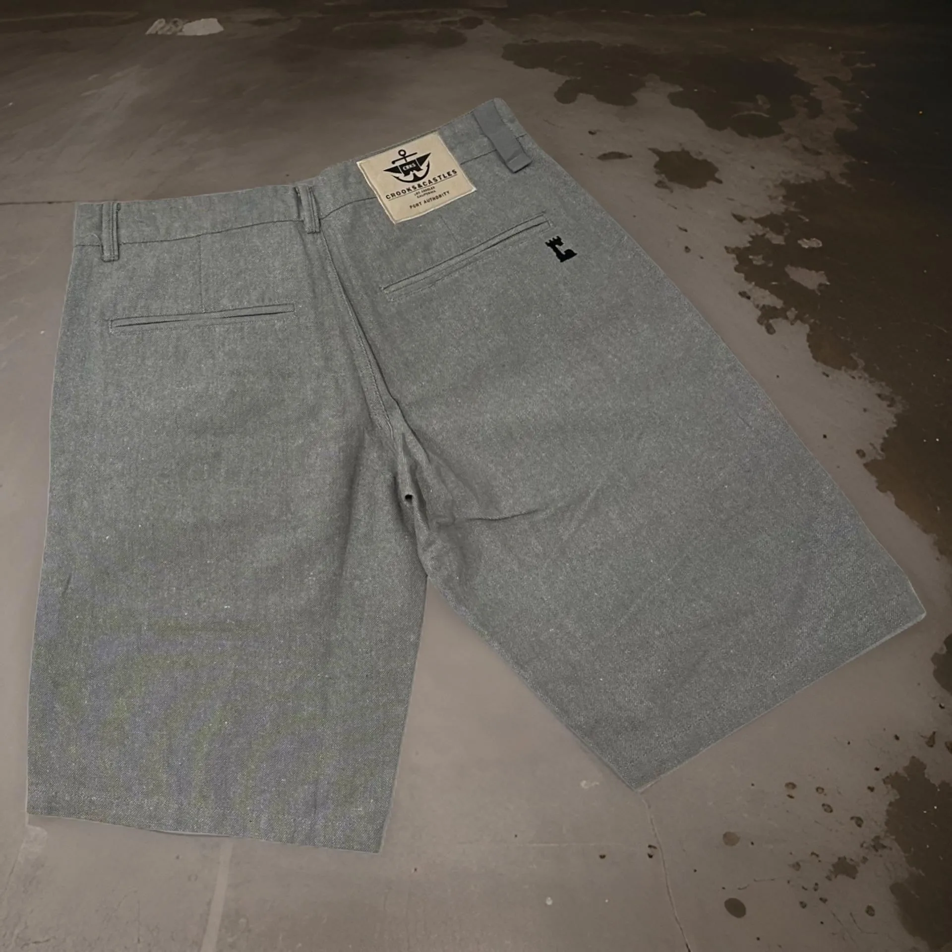 *CROOKS & CASTLES* (GREY) DENIM SHORTS FOR MEN (WAIST 28”)