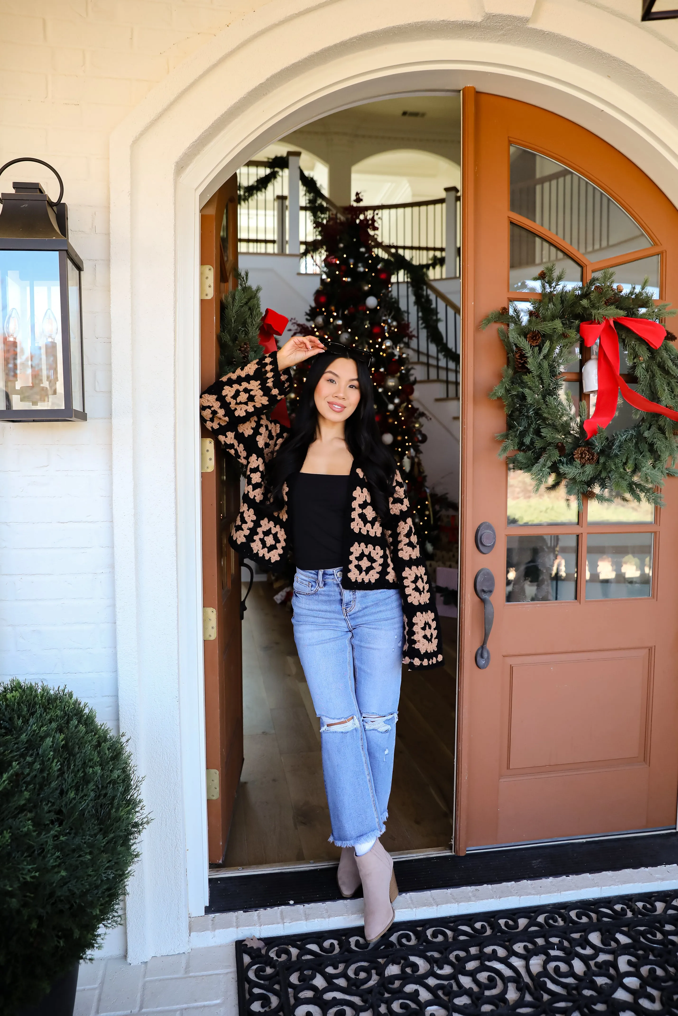 FINAL SALE - Timeless Warmth Black Crochet Knit Cardigan