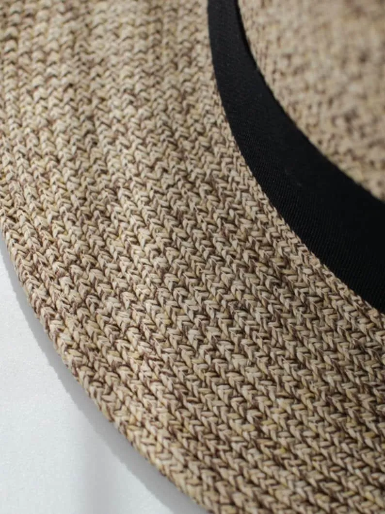 Flat Top Straw Fedora Panama Hat
