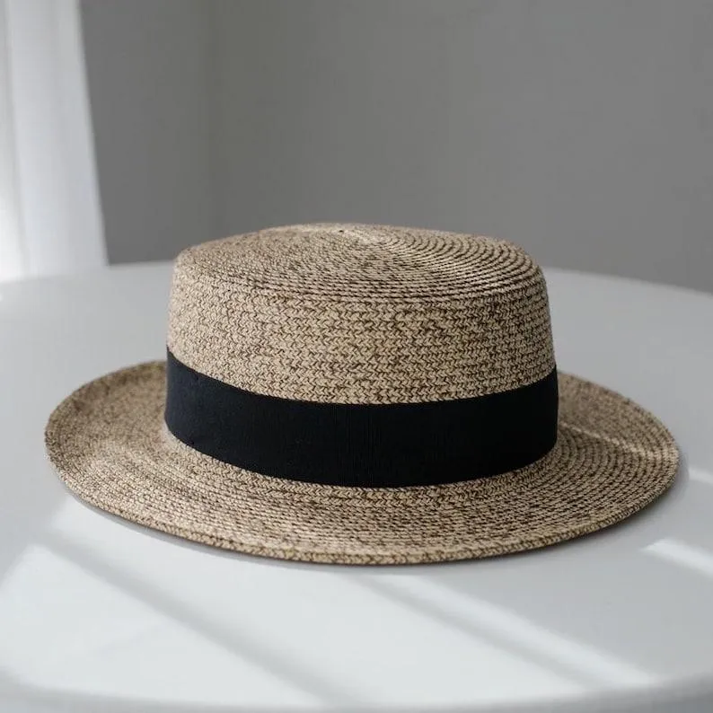 Flat Top Straw Fedora Panama Hat