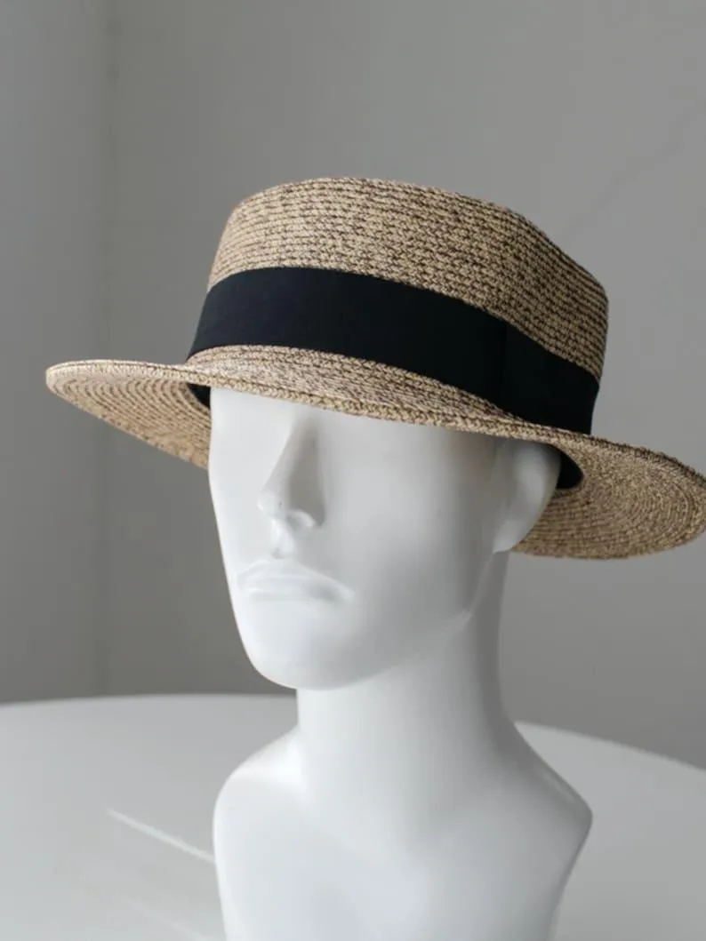 Flat Top Straw Fedora Panama Hat