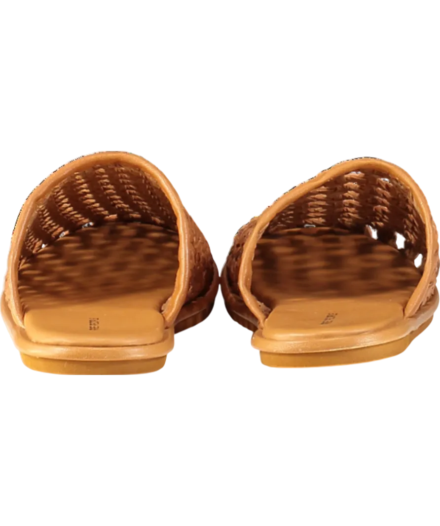 Free People Brown Woven Leather Freya Flats UK 5 EU 38 