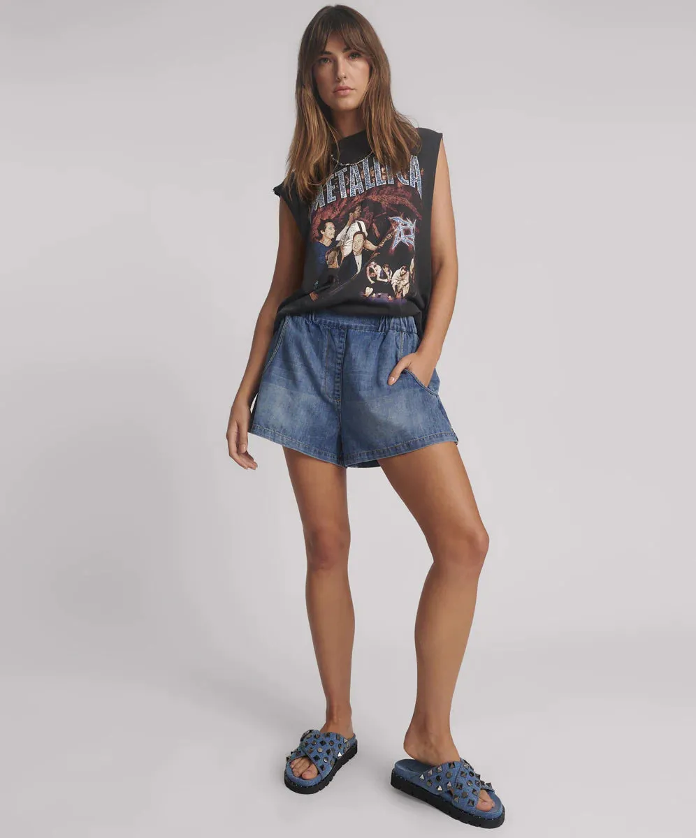 Funks Boxer Style Denim Shorts