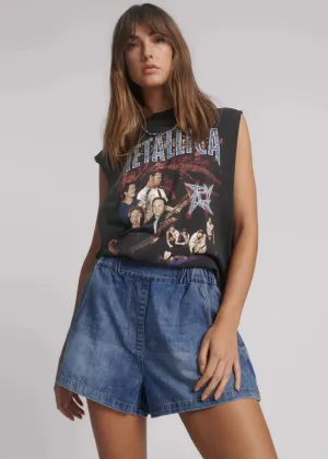 Funks Boxer Style Denim Shorts