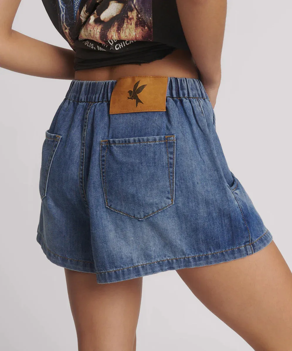 Funks Boxer Style Denim Shorts