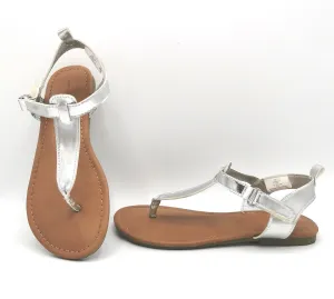 GIRL SIZE 1 YOUTH - JOE FRESH, Silver Sandals EUC B39